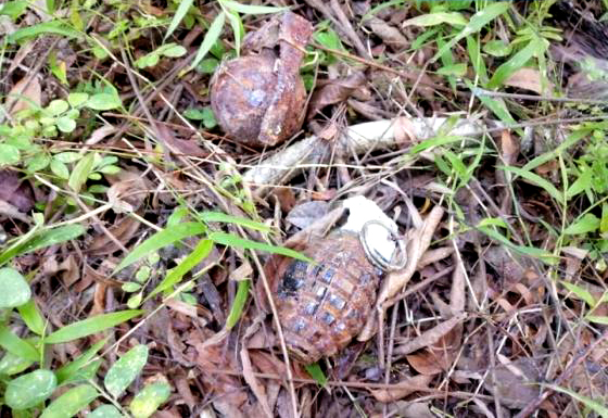 Twee granaten gevonden in bos Rayong
