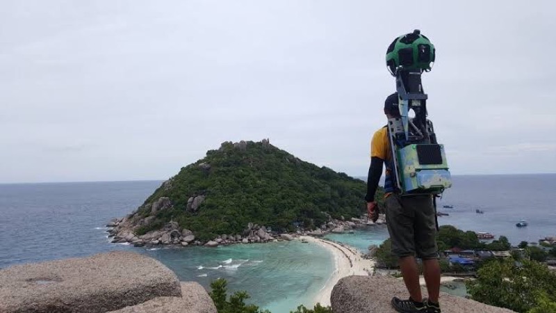 De Thaise triatleet, Khun Panupong Luangsa-ar tippelde 500 kilometer dwars door Thailand voor Google Street View