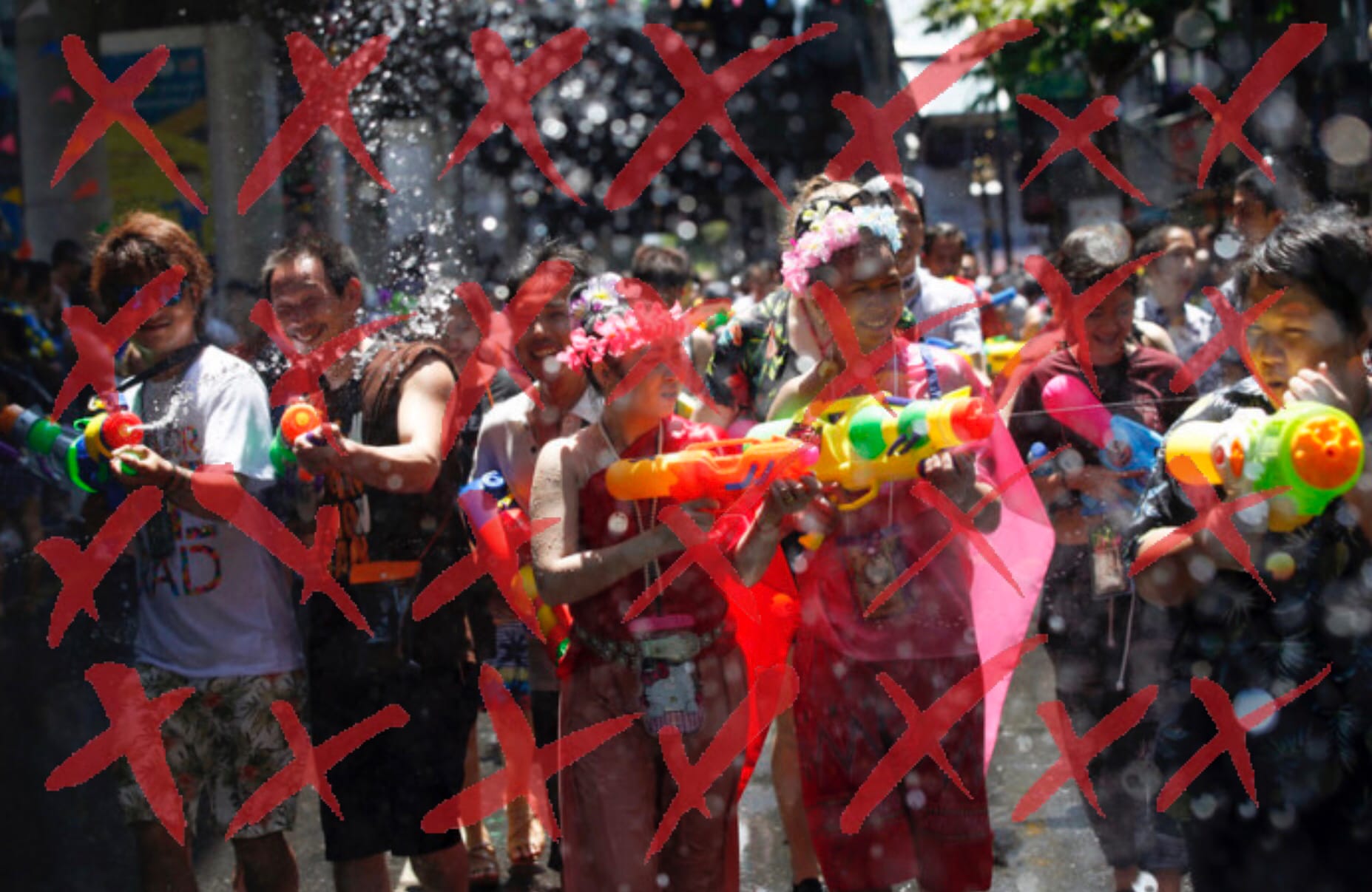 GEEN GESMIJT MET WATER DIT JAAR TIJDENS SONGKRAN IN THAILAND