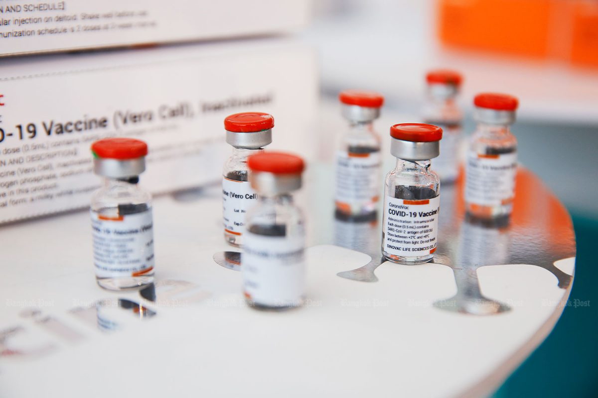 De regering van Thailand distribueert 800.000 Sinovac vaccins 22 provincies