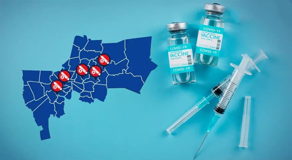 Digitale kaart toont locatie van vaccinatiepunten in en rond Bangkok