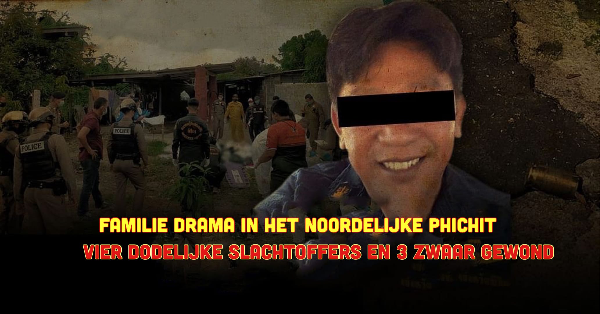 Gevangenismedewerker schiet in het noordelijke gelegen provincie van Thailand vier familieleden van zijn vrouw dood