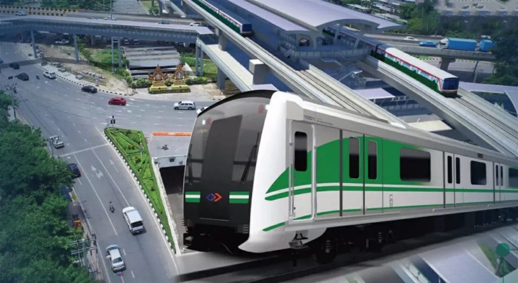 De BTS klaagt de hoofdstad Bangkok aan voor de 12 miljard baht groene lijnschuld