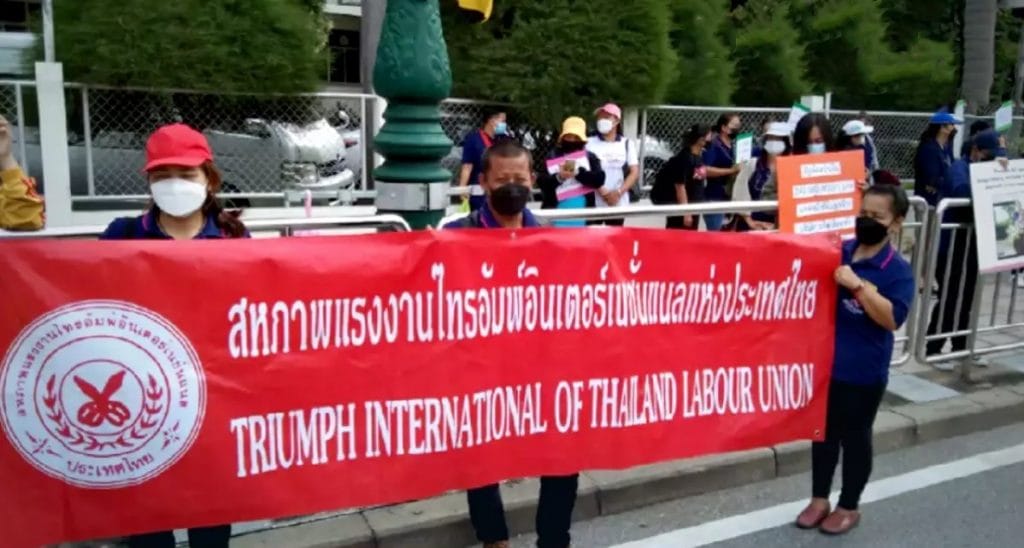 Ontslagen textielarbeiders in Bangkok vragen de regering van Thailand om hulp