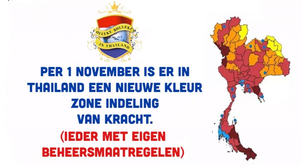 Het CCSA van Thailand kondigt nieuwe Covid19 zones aan!