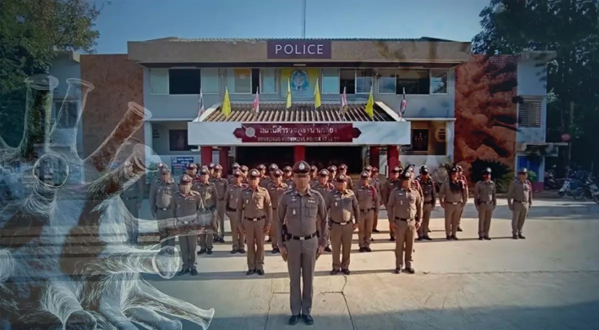 Politiebureau van Si Sa Ket in Noordoost Thailand zo goed als onbemand na Covid19 uitbraak