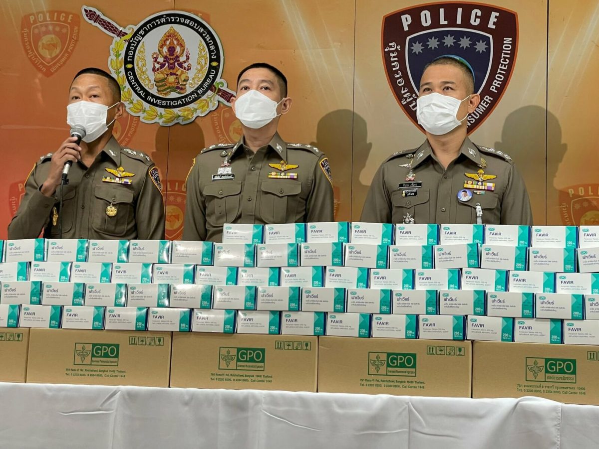 Politie Thailand neemt neemt partij gestolen antivirale middelen tegen Covid19 in beslag