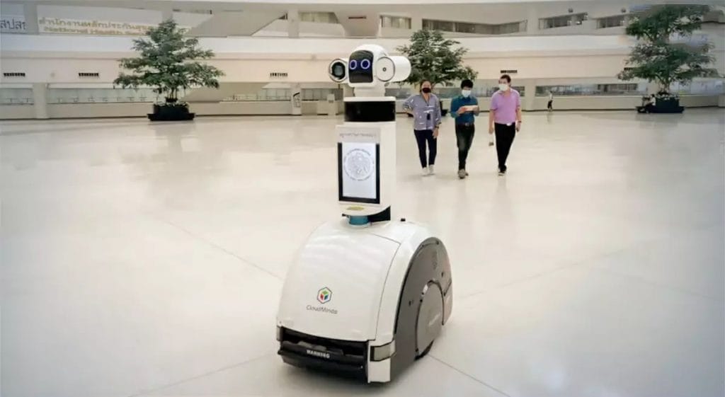 Thailand laat vanaf volgende week patrouillerobots door het Chaeng Wattana-overheidscomplex in Bangkok rollen