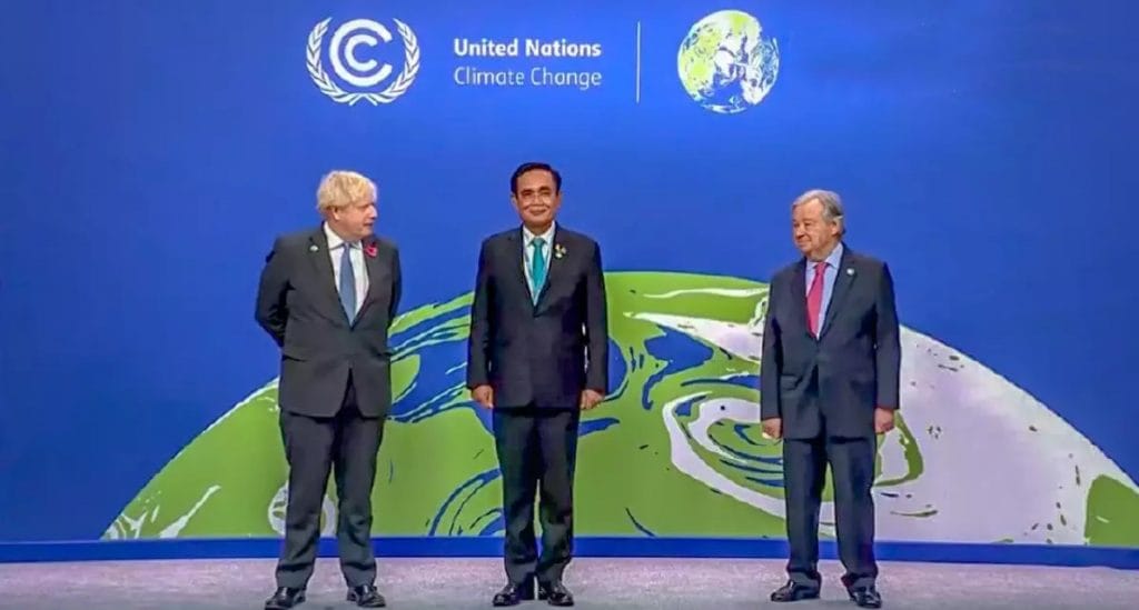 Premier Prayut pronkt met Thailand’s klimaatprestaties op de COP26