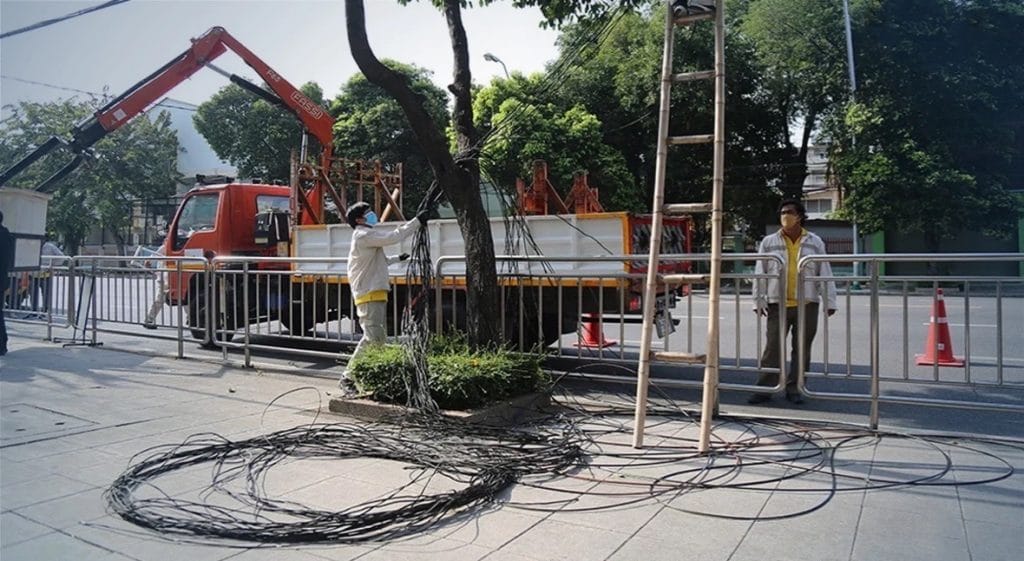 De wirwar van kabels in het Dusit district in Bangkok is verleden tijd.
