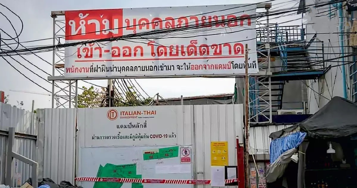 Bouwkamp in Bangkok afgesloten nadat er daar 288 arbeiders positief getest werden