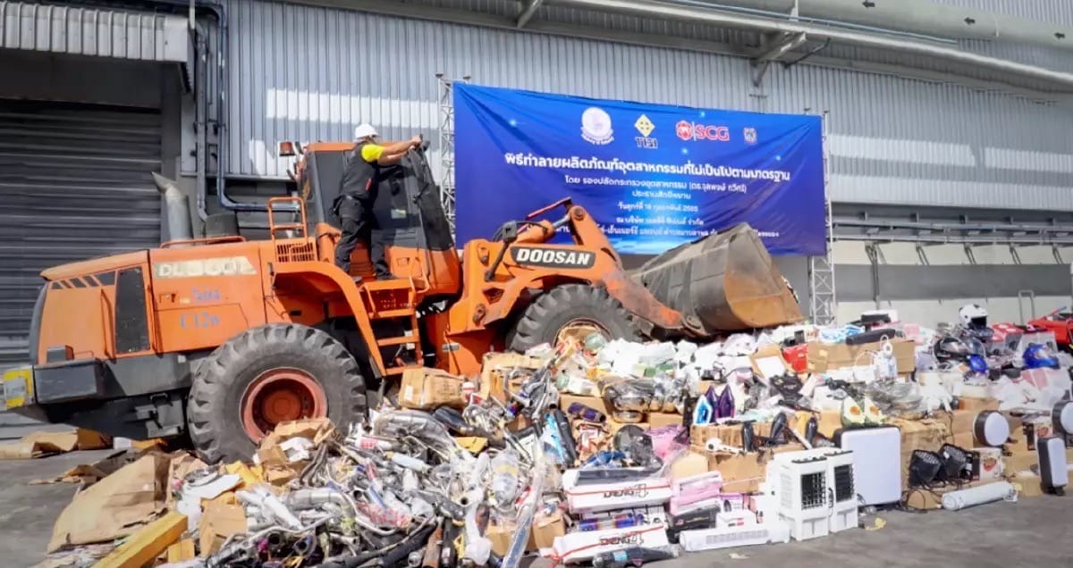 Thailand verbrandde méér dan 1 miljoen ondermaatse industriële producten