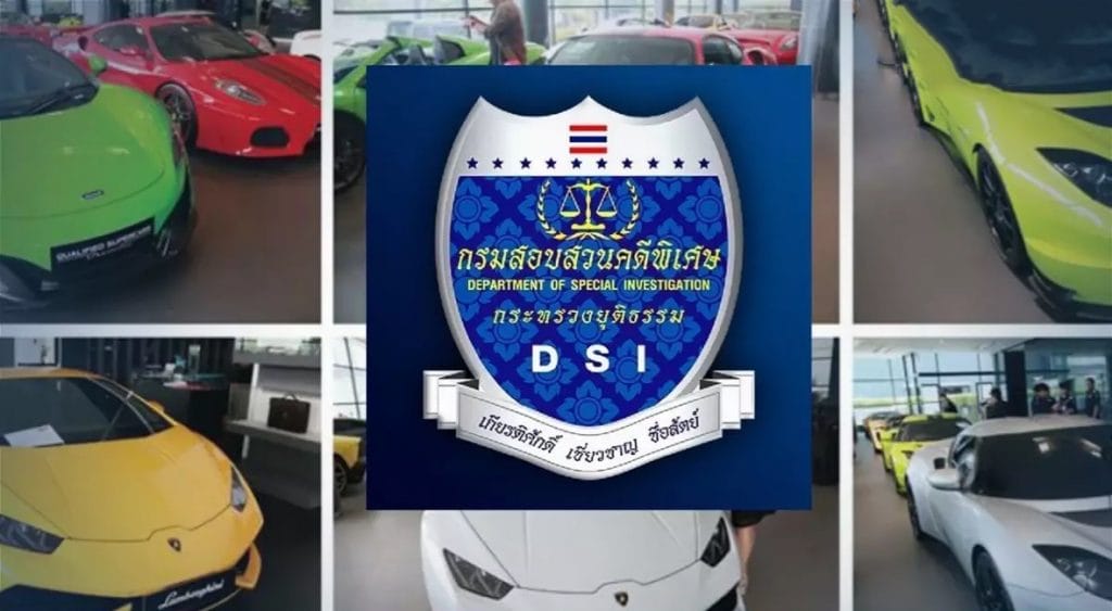 Het DSI in Thailand richt zijn speren op 854 geïmporteerde luxe auto’s