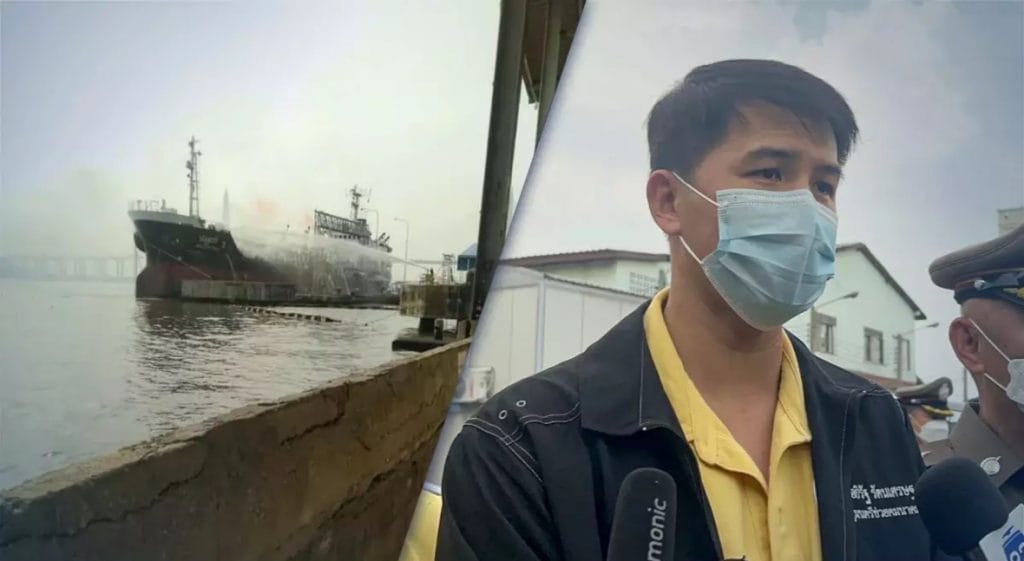 Drie gewonden, één persoon verdronken nadat olietanker aan aan de pier van Samut Prakan explodeert en in brand vliegt