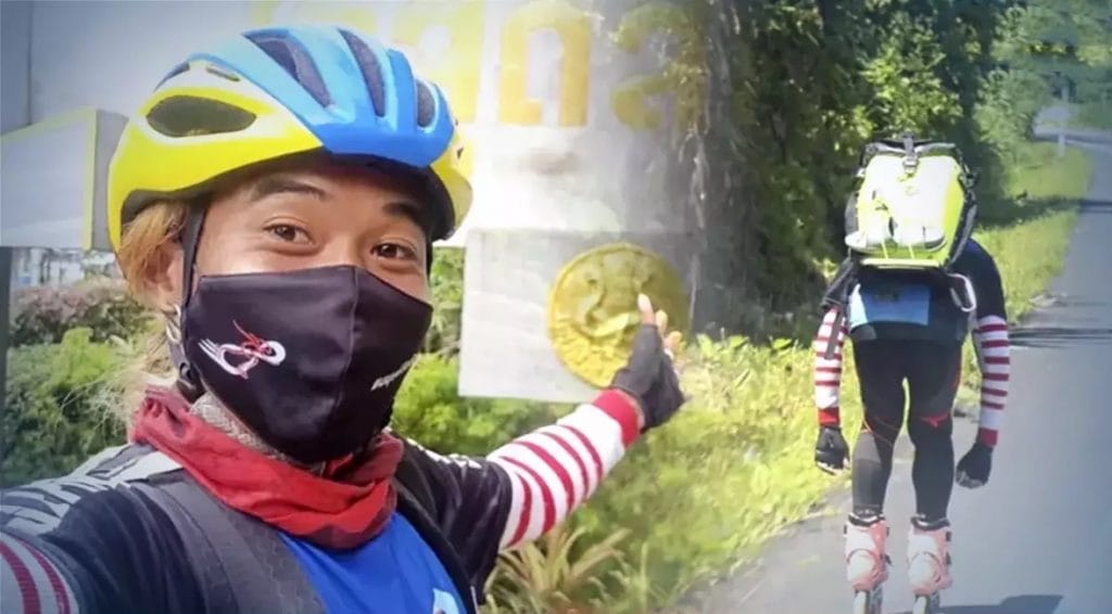 25-jarige Thaise jongen skate in 55 dagen héél Thailand door en legt 2.051 kilometer af
