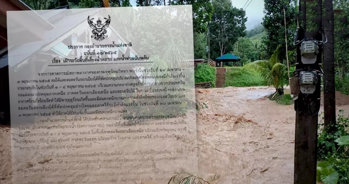 Overstromingswaarschuwing afgegeven voor 10 provincies in Thailand als stormvoorspelling vanaf zondag