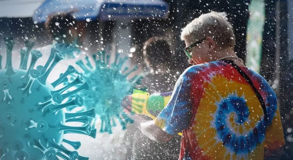 Het aantal Covid besmettingen tijdens het Songkran dit jaar in Thailand 1,7 keer lager 