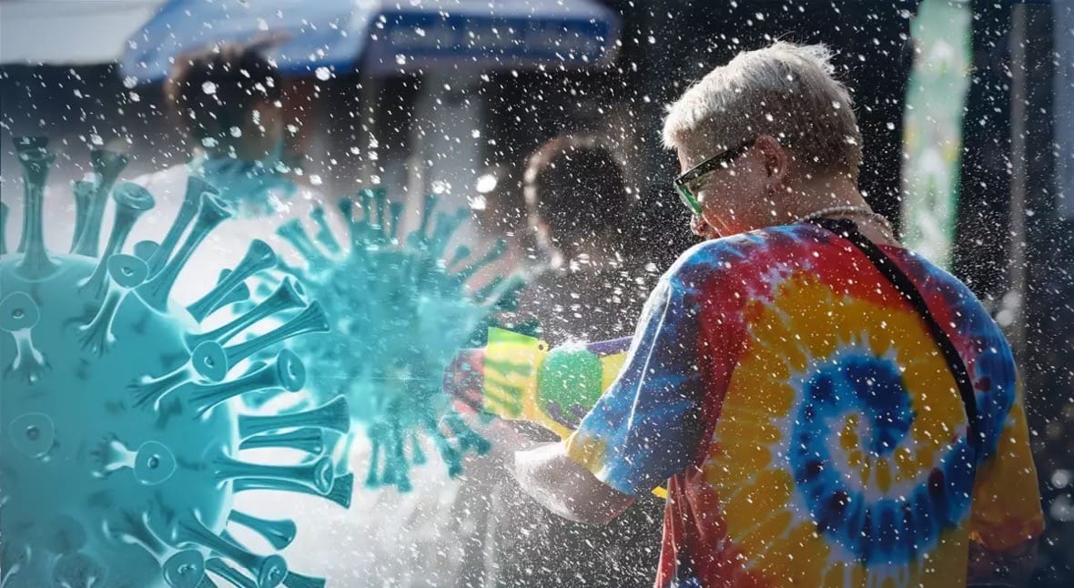 Het aantal Covid besmettingen tijdens het Songkran dit jaar in Thailand 1,7 keer lager