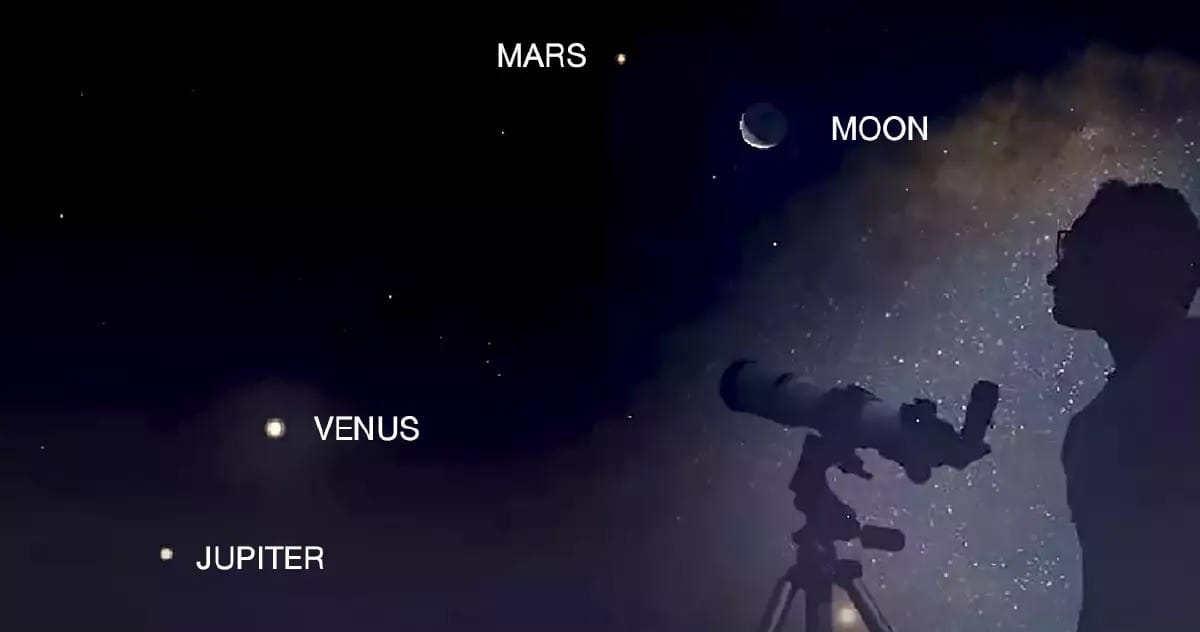 Volgende week is er een zeldzame show van vier planeten boven Thailand te aanschouwen