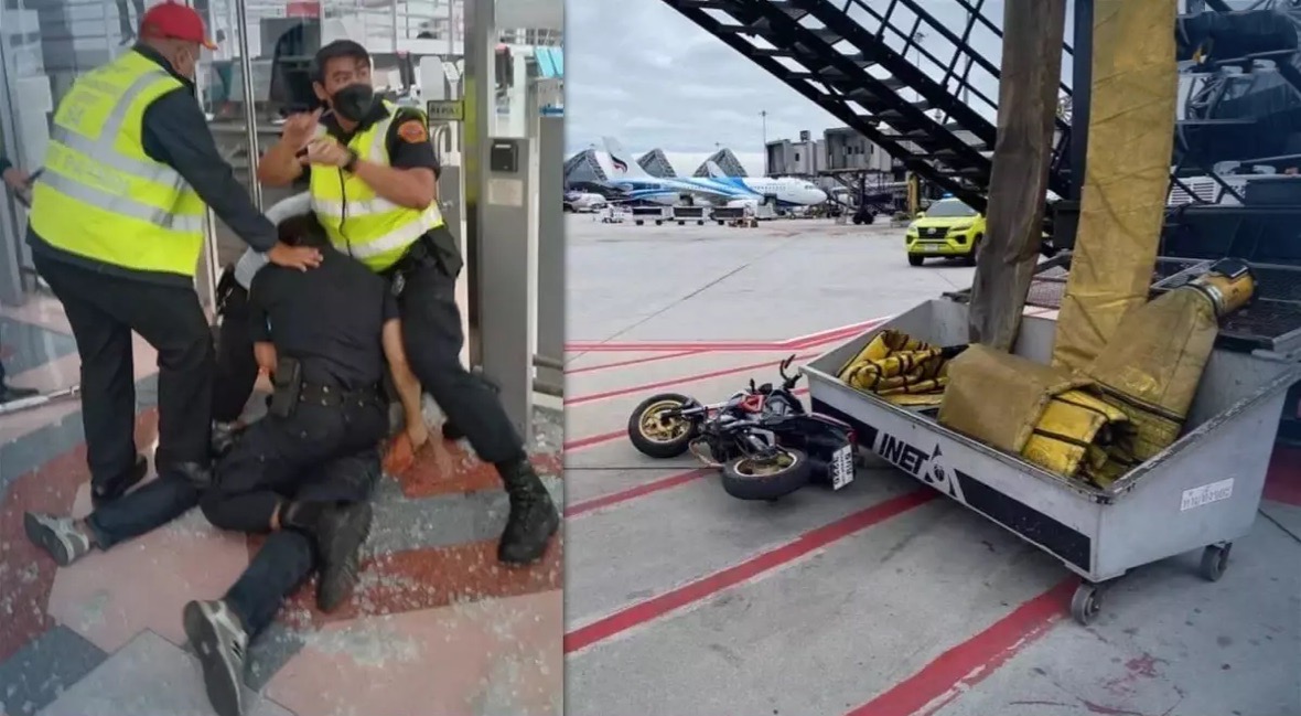 Man op vliegveld Suvarnabhumi overmeesterd, die probeerde met bijl en pistool aan boord van een vliegtuig wilde gaan