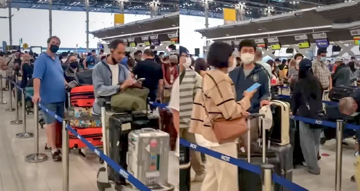 Thai Airways verontschuldigt zich voor kronkelende wachtrijen in Suvarnabhumi, en geeft Covid19 maatregels de schuld