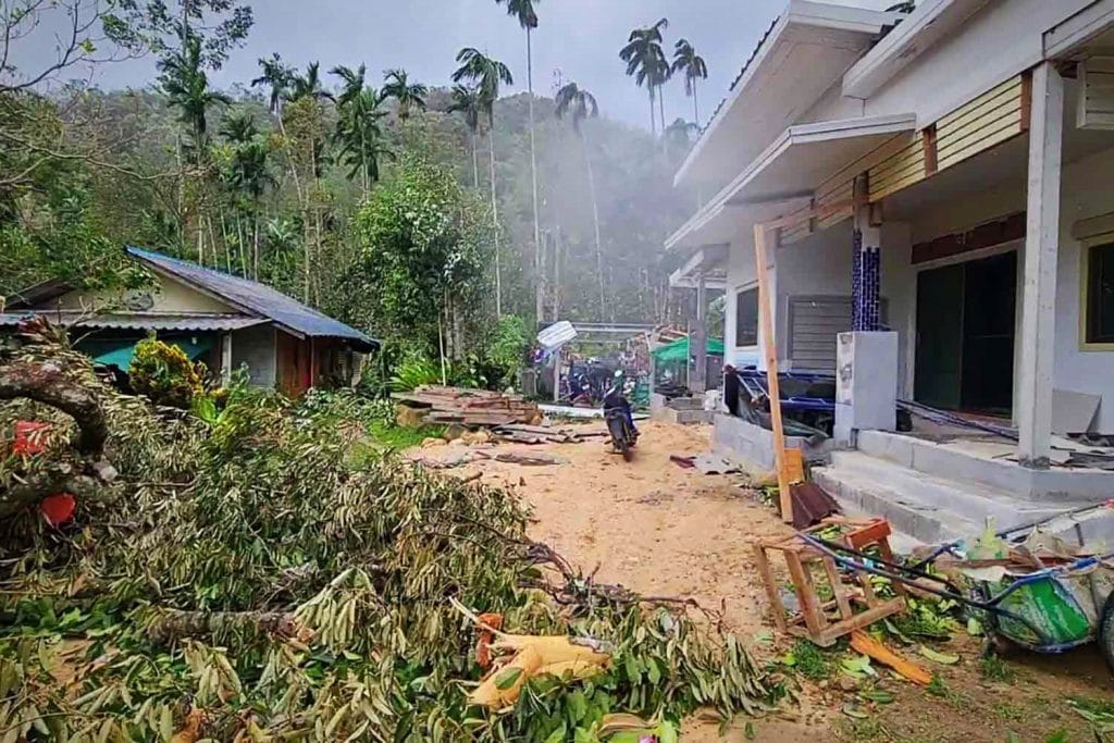 Zware stormen teisteren de zuidelijke dorpen en beuken de boomgaarden tegen de grond