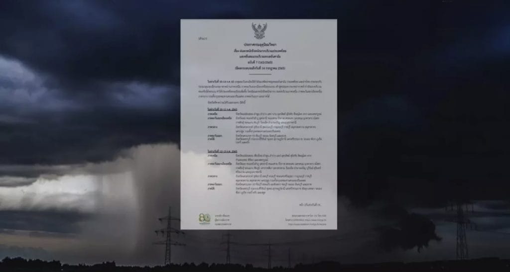 Komende week wordt er voor het overgrote deel van Thailand zware regenval met mogelijke overstromingen voorspeld
