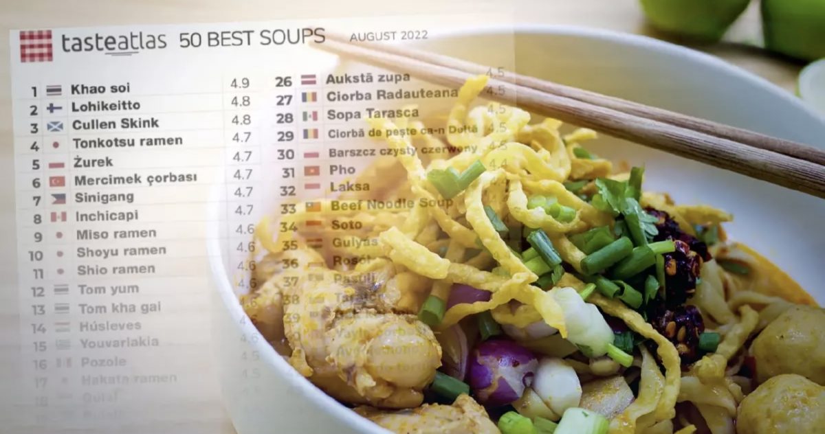 De Thaise “Khao Soi soep” door een culinaire website uitgeroepen tot beste soep ter wereld