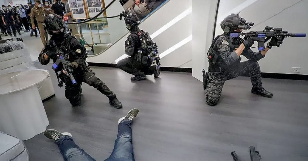 Thaise veiligheidstroepen bereiden zich voor op noodsituaties voorafgaand aan de Apec-top