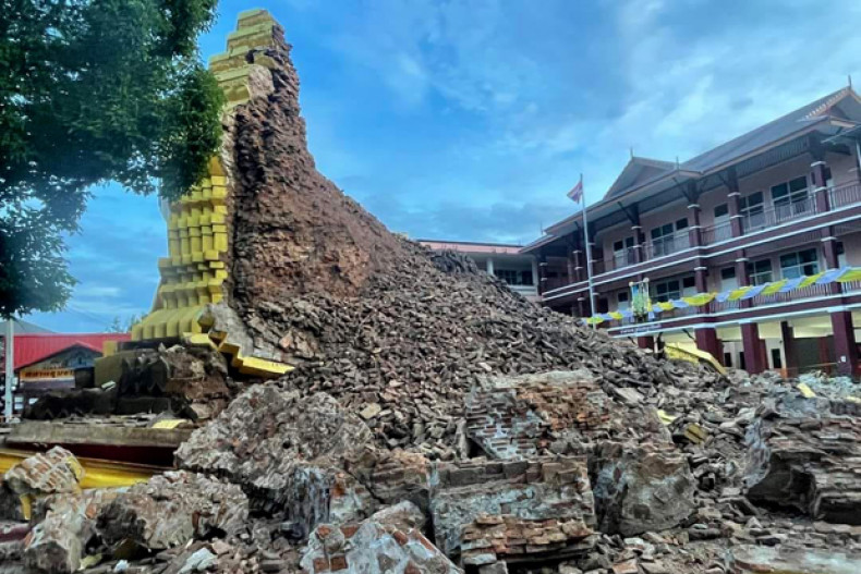 Het Ministerie van Cultuur van Thailand gaat de ingestorte pagode in Chiang Mai snel repareren 