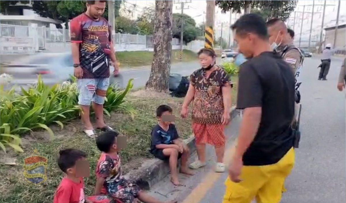Roekeloze oma in Pattaya verwondt haar 3 kleinkinderen bij motorongeluk
