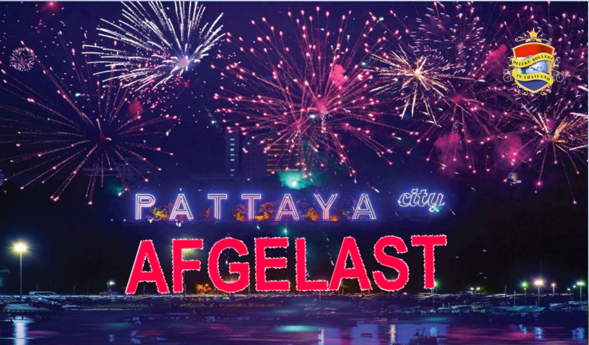 Het vuurwerkspektakel op oudejaarsavond op de Bali Hai pier in Pattaya afgelast