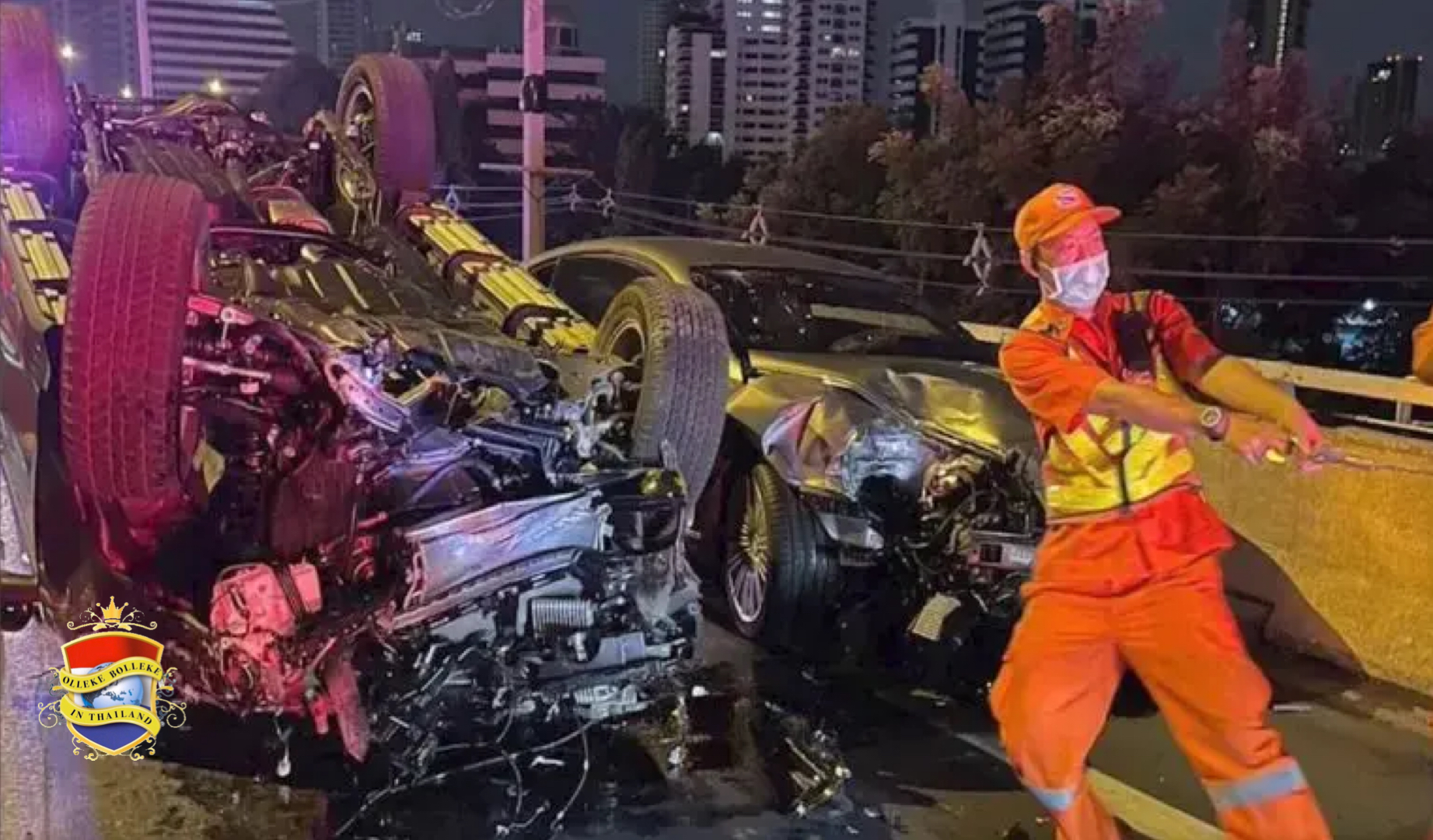 Politie Bangkok doet aangifte tegen de bestuurder van een Bentley