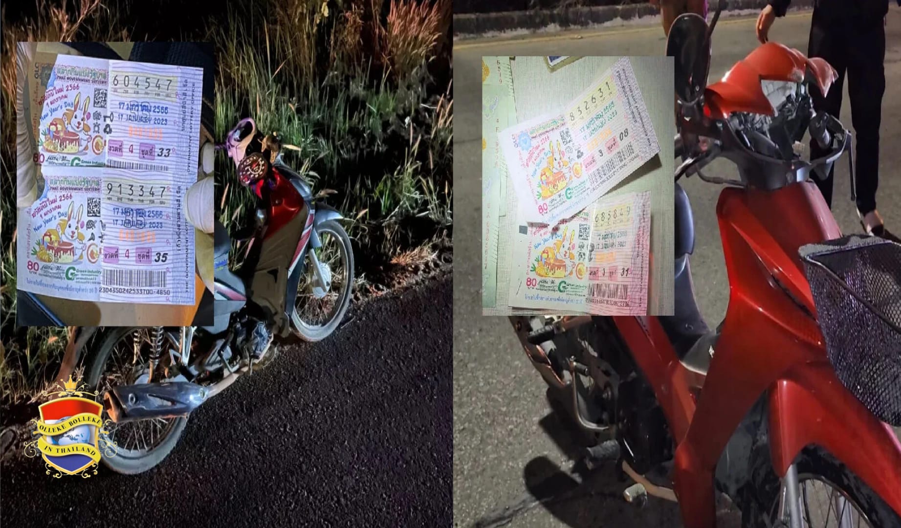 Twee Thaise mannen komen om het leven bij ongerelateerde verkeersongevallen, enkele uren nadat ze beiden de Staatsloterij van Thailand hadden gewonnen