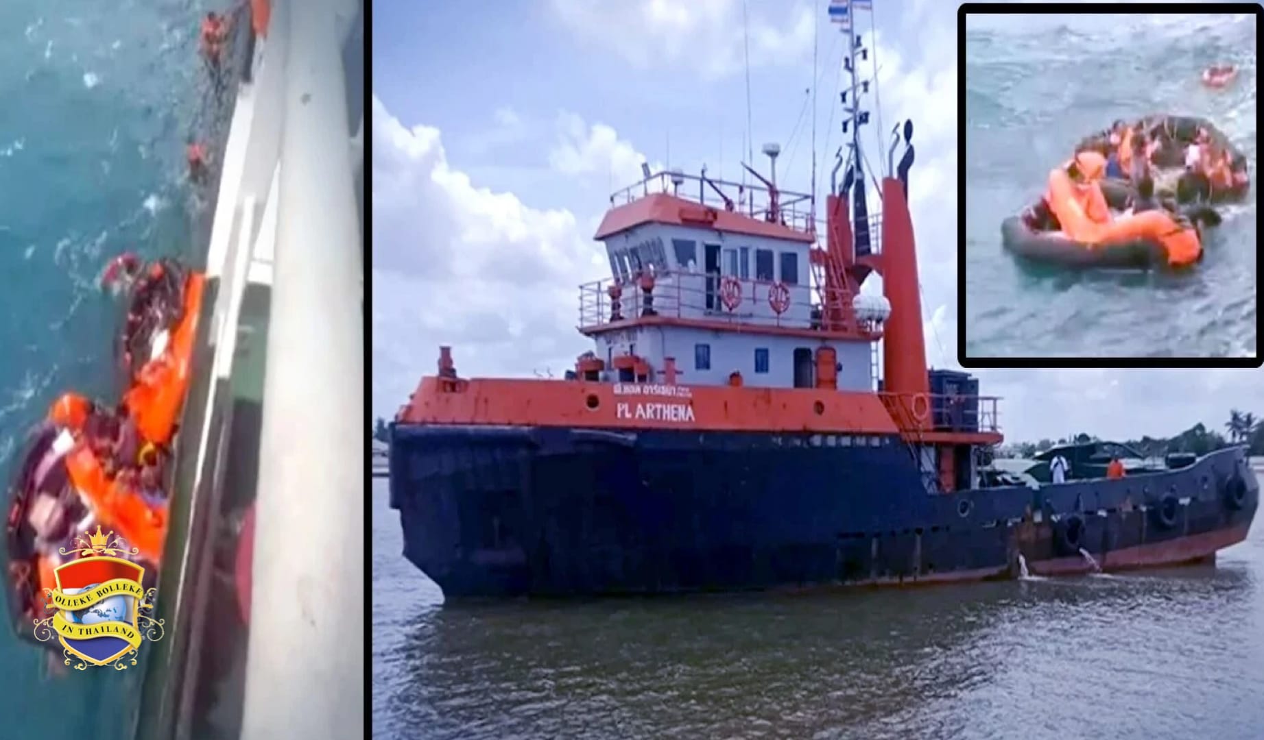 4 meter hoge golven bij Koh Phangan hebben een sleepboot doen kapseizen, bemanning gered