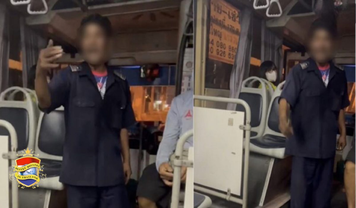 Zwaar dronken tegen passagiers schreeuwende buschauffeur in Centraal-Thailand de laan uitgestuurd 