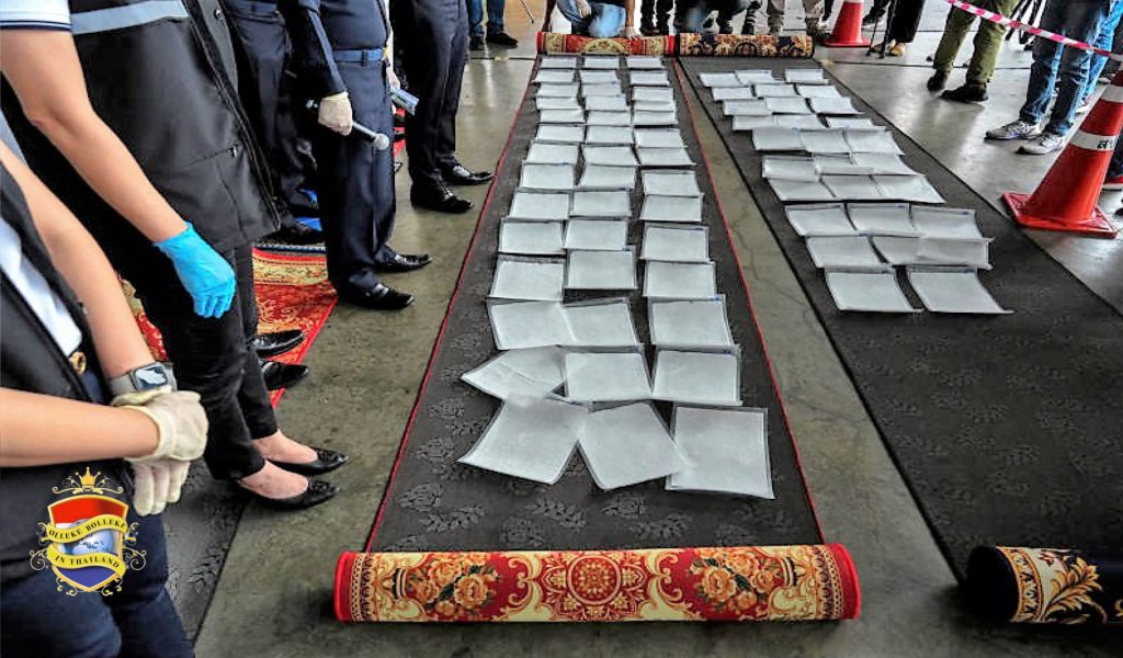De Nationale politie van Thailand was slimme drugssmokkelaars een slag voor
