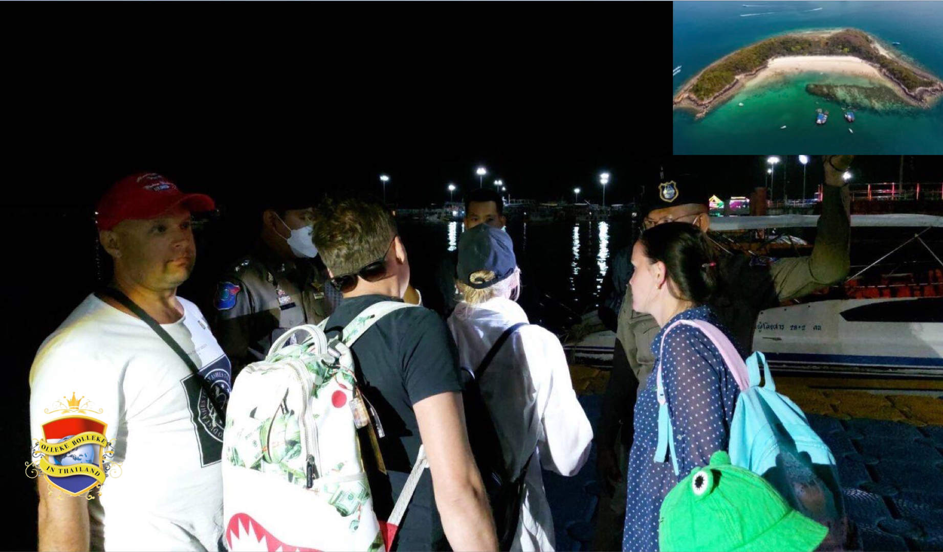 Speedboot kapitein laat Russische familie achter op het eiland Koh Sak bij Pattaya.