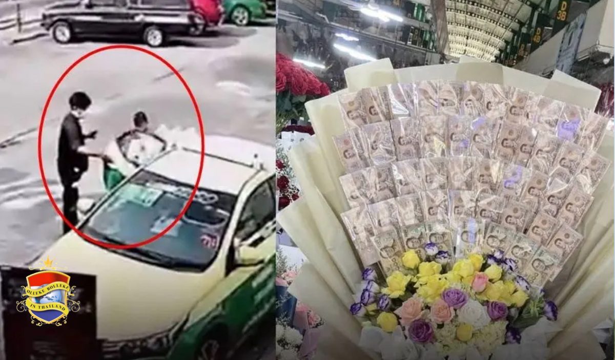 UPDATE | Politie Thailand roept de Grab-taxichauffeur op om zijn diefstal van een bloemenboeket met 50.000 baht aan bankbiljetten te bekennen
