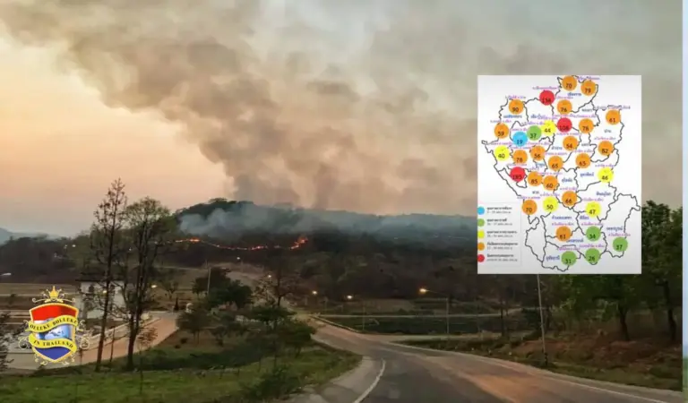 De luchtvervuiling in Chiang Mai en Lampang heeft ongezonde niveaus bereikt
