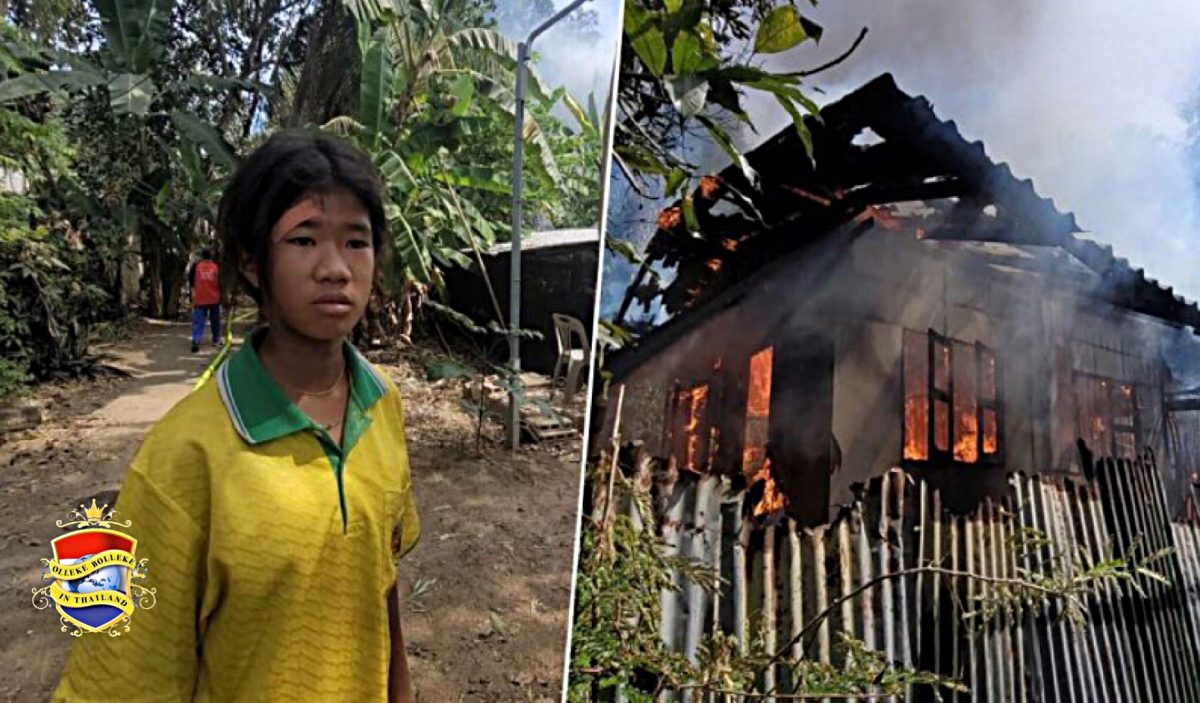 12-jarig meisje rent door de vlammen een brandend huis in Noord-Thailand binnen om psychiatrische patiënt te redden.