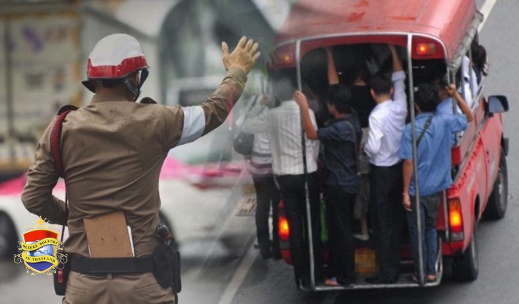 De passagiers van Thailand’s Songthaew moeten verplicht gaan zitten
