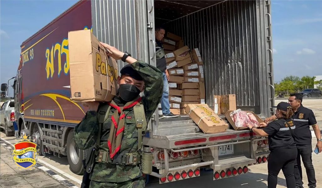 Politie in Zuid-Thailand neemt 30 ton gesmokkelde “varkenslapjes” in beslag