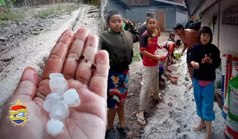 Winter wonderland in Noordoost-Thailand als de provincie Nan getroffen wordt door zomerstormen