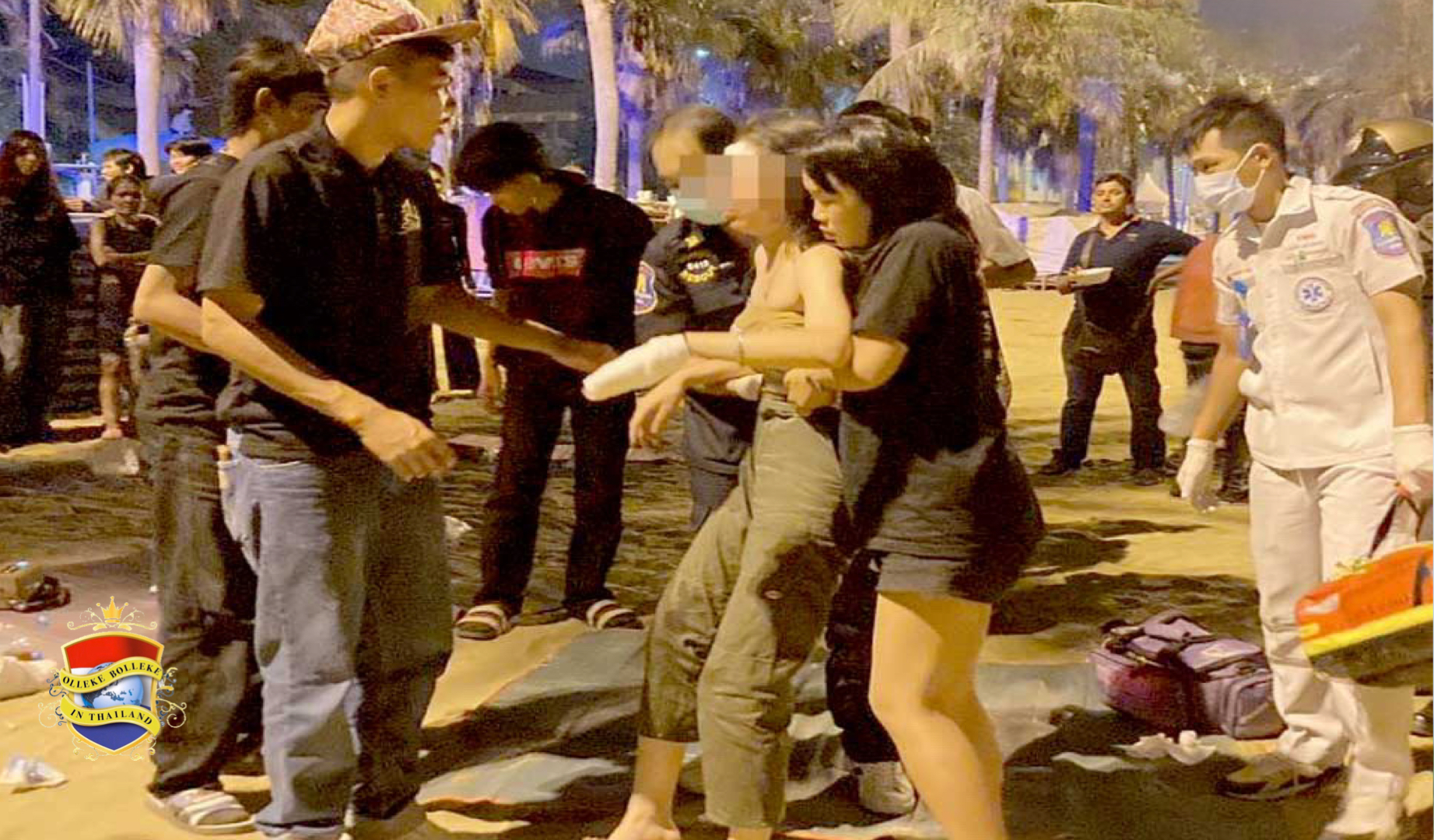 Ex-vriend slaat zijn voormalige minnares met een pistool op de strand van Pattaya “knock-out”