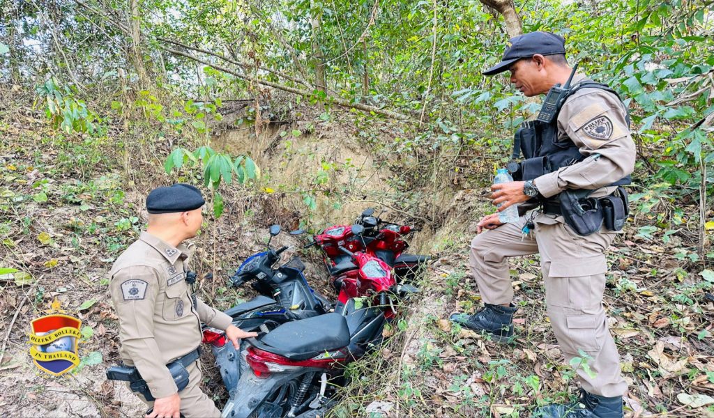 Vijf gestolen motorfietsen in de bossen in de buurt van de kustplaats Pattaya teruggevonden
