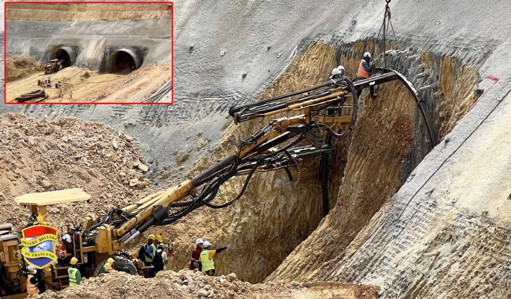 De tunnel-werkzaamheden op de Chai > Chiang Rai route nemen aanvang