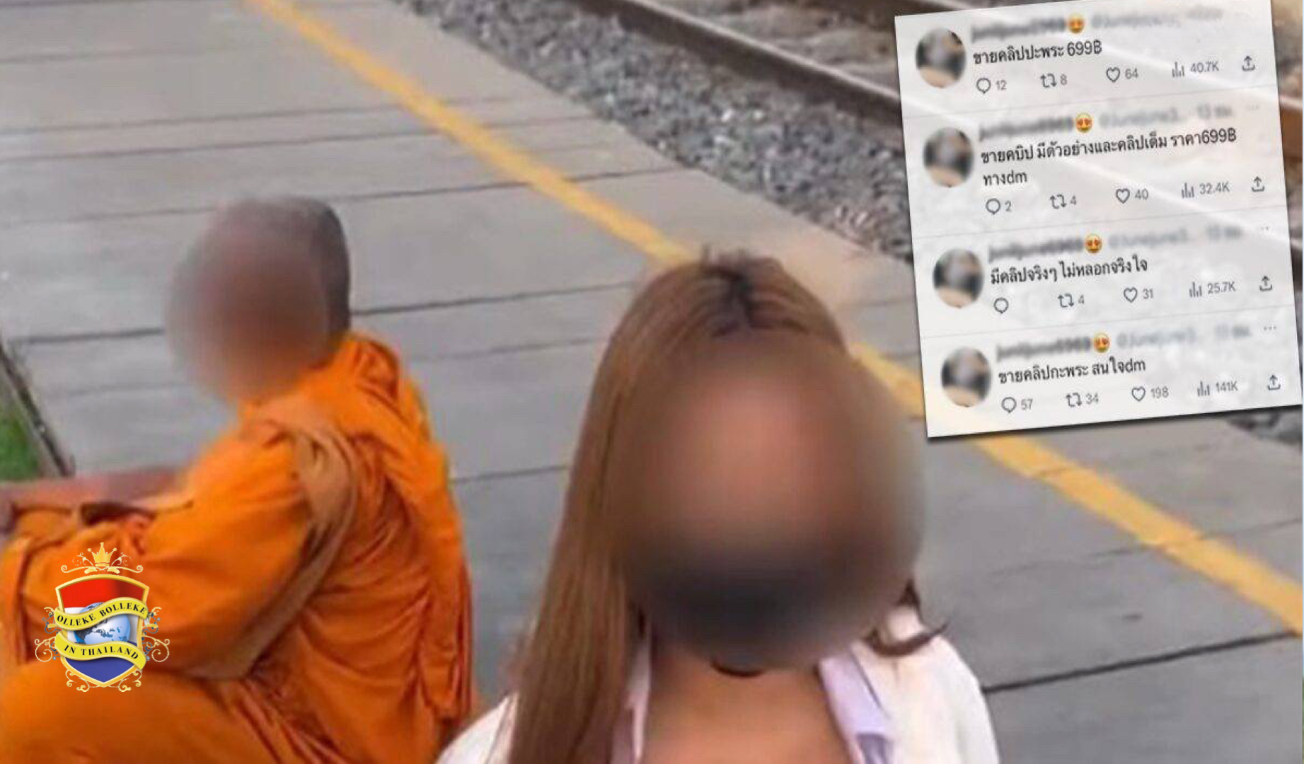 Naakte “Only fan” in Thailand laat stiekem een naaktfoto van zichzelf nemen  terwijl een onschuldige niets-wetende monnik op de achtergrond zit – Olleke  Bolleke in Thailand