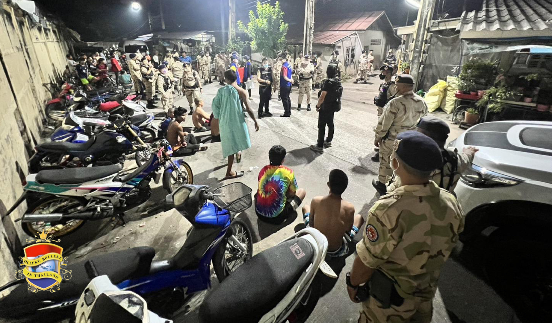 Politie Pattaya viel deze woensdagmorgen de “Sawmill gemeenschap” binnen, zeven mannen positief op drugs getest