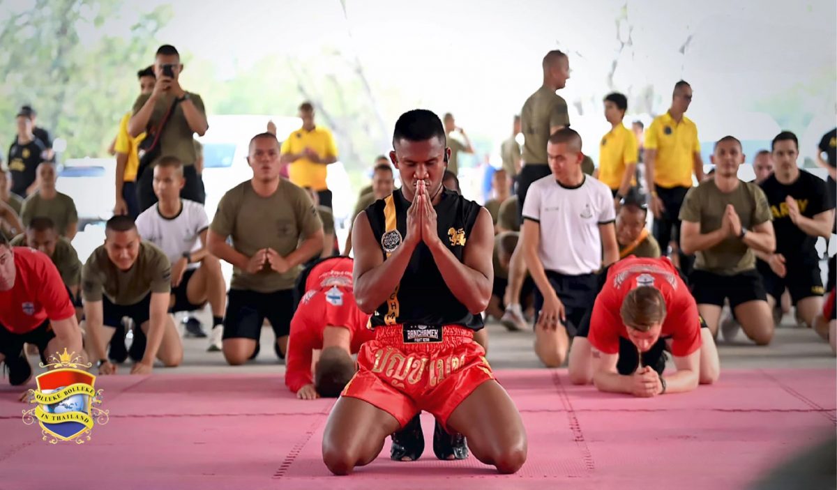 Amerikaanse soldaten krijgen Muay Thai-lessen tijdens  de Cobra Gold oefeningen in Thailand